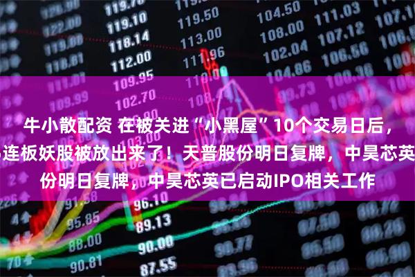 牛小散配资 在被关进“小黑屋”10个交易日后，上演“三进宫”的15连板妖股被放出来了！天普股份明日复牌，中昊芯英已启动IPO相关工作