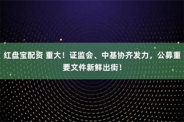 红盘宝配资 重大！证监会、中基协齐发力，公募重要文件新鲜出街！
